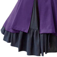 Vestido Lolita Vintage Medieval Negro Para Mujer Estilo Gótico Renacentista Con Volante Clásico Halloween Dulce Kawaii A-Line Talla Natural Vestidos De Poliéster Talla Regular Cuello Con Borla - details 4