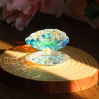 Concha De Cristal Reflector Con Perla Adorno De Cristal Con Concha De Perla Decoración De Escritorio Coleccionable Figura De Mar - details 3