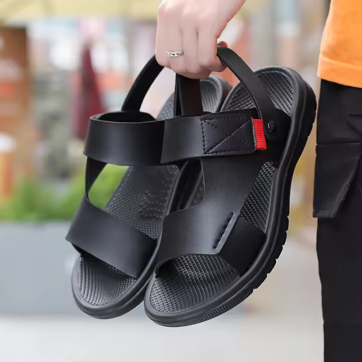 Sandalias De Hombre Verano Casual Playa Exterior Retro Cómodas Cuero Flip Flops Tipo De Sandalias Básicas Estilo Clásico - 1