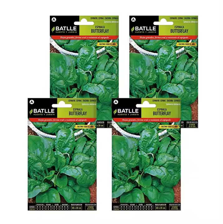 4 Sobres de Semillas de espinaca butterflay para huerto de Semillas Batlle - 1