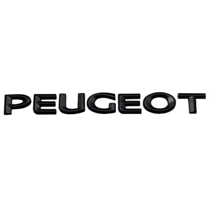 Emblema Adhesivo De Letras Compatible Con Peugeot Negro Brillo 164 Mm - 1