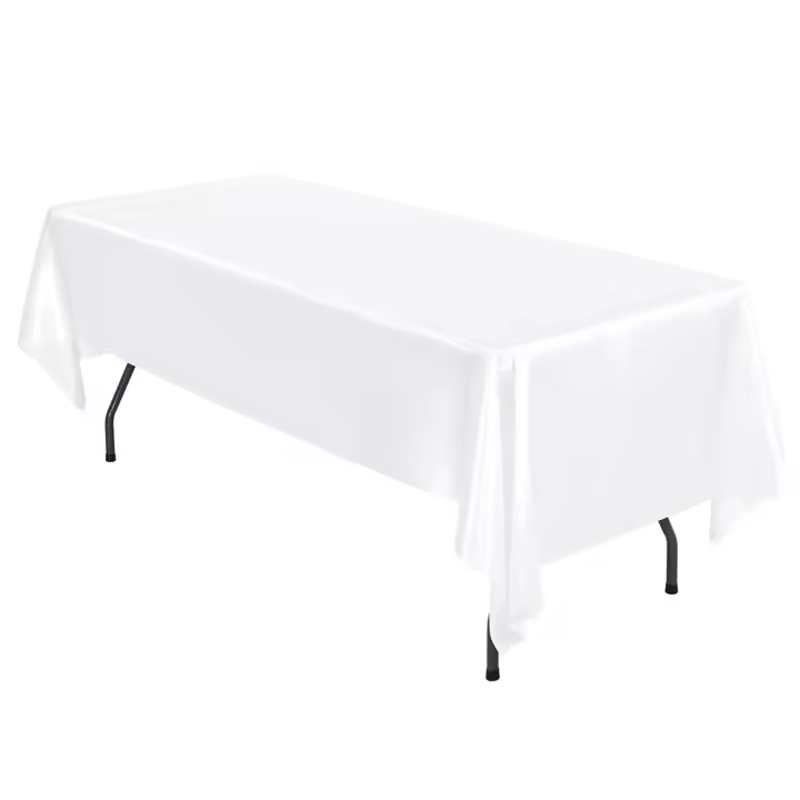 Mantel De Seda Satinada 1 PC Rectangular Suave Y Brillante Tela Suave Cubierta De Mesa De Poliéster 100% Para Hogar Fiestas Boda Y Banquete - 1
