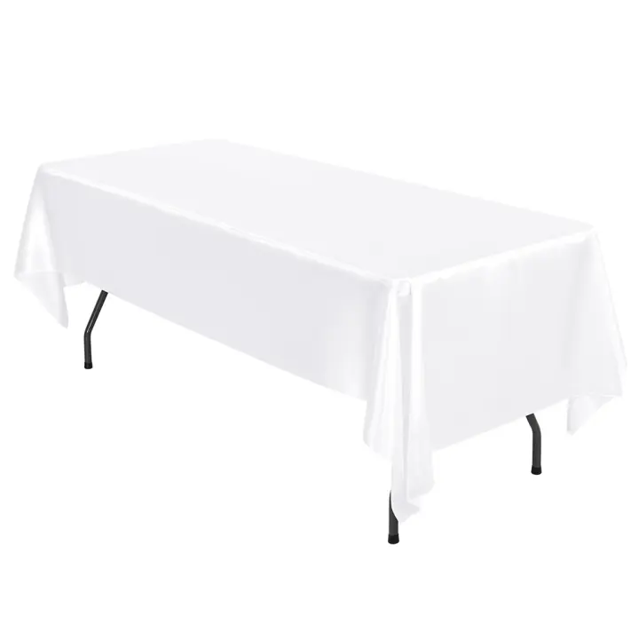 Mantel De Seda Satinada 1 PC Rectangular Suave Y Brillante Tela Suave Cubierta De Mesa De Poliéster 100% Para Hogar Fiestas Boda Y Banquete - 1
