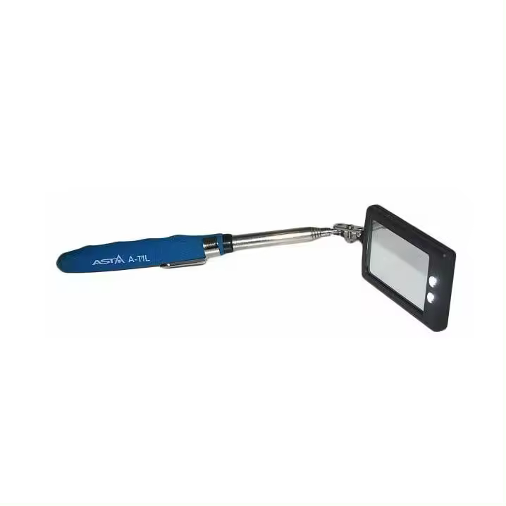 A-TIL - Espejo de inspección telescópico LED, 285-870 mm, con 2 LED, incluye batería - 1