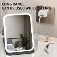 Espejo De Maquillaje LED Dimmable En 3 Colores Con Pantalla Táctil Recargable Para Viajes Y Uso Doméstico Espejo Cosmético Plegable - details 2