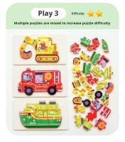 Juego De Puzle 3D Para Niños Tarjetas Educativas Divertidas Con Números De Tráfico Juguetes De Madera Educativos Para El Desarrollo Infantil - details 6