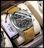 Reloj De Pulsera Para Hombre BINBOND Lujo Resistente Al Agua Cronógrafo Luminoso De Cuero Calidad Alta Reloj Casual De Cuarzo - details 10
