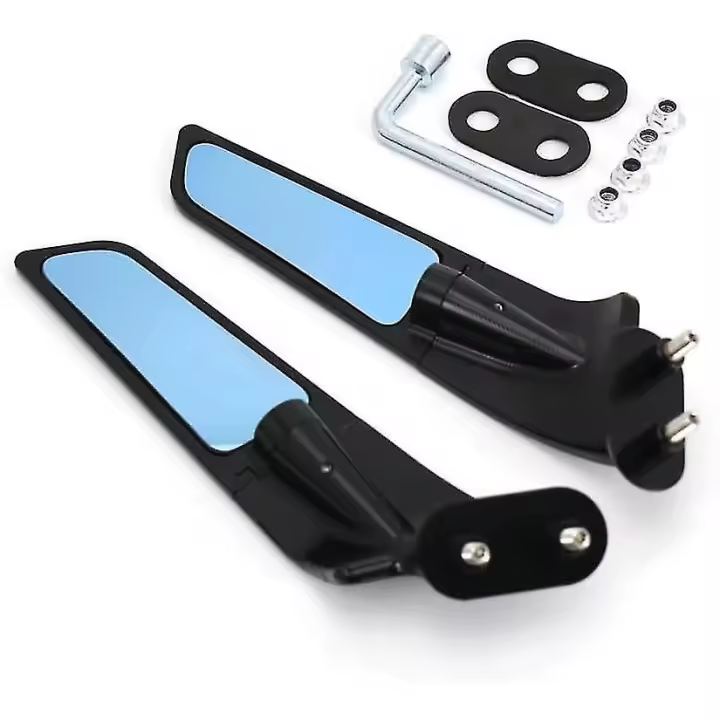Compatible with BMW S1000RR (2019-2023) Motorcycle Rearview Wing Mirrors with LED Turn Signal Light Adjustable Rotating Side Mirrors with Light Fits f - 1