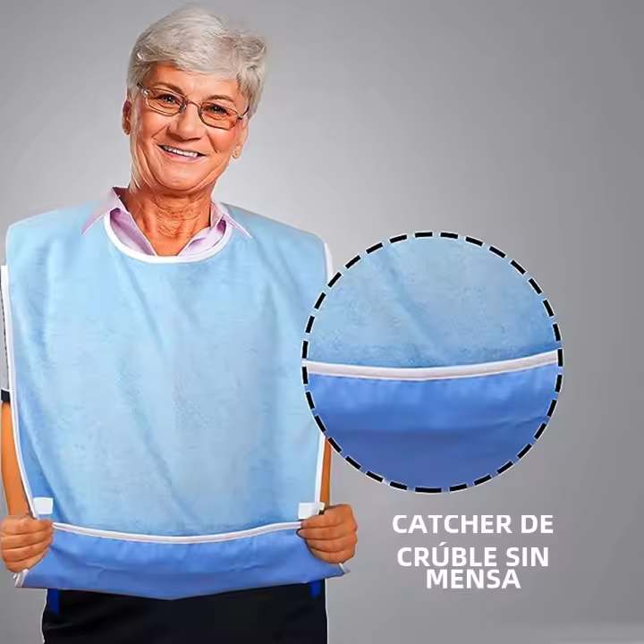 Bib Adulto Absorbente Y Lavable Reutilizable Protector De Ropa Impermeable De Algodón Para Ancianos Discapacitados Hombres Y Mujeres - 1