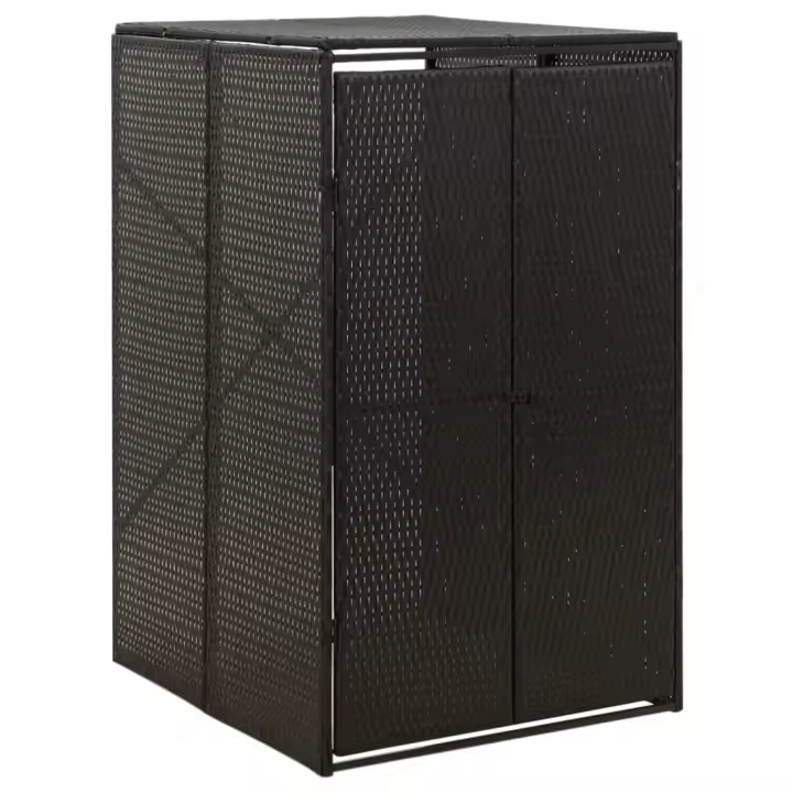 vidaXL Cobertizo para contenedor de basura ratán PE 70x80x117 cm Color Negro,  Gris, y mas - 1