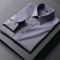 Camisa De Encaje Francesa Para Hombre 2024 Cuello Cuadrado Manga Larga Estilo Casual Botones Color Sólido Talla Regular Ropa De Marca - details 4