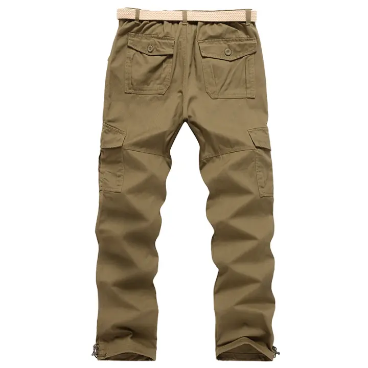 Pantalones Deportivos Casuales Para Hombre Algodón Cintura Media Estilo Recto Cierre De Cremallera Moda Outdoor Primavera Otoño - 1
