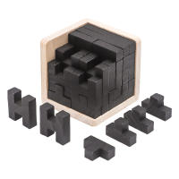 Juguete Educativo De Madera 3D IQ Puzzle 54 Piezas Forma TH Juego Inteligente Para Enthusiasts De Los Rompecabezas - details 6