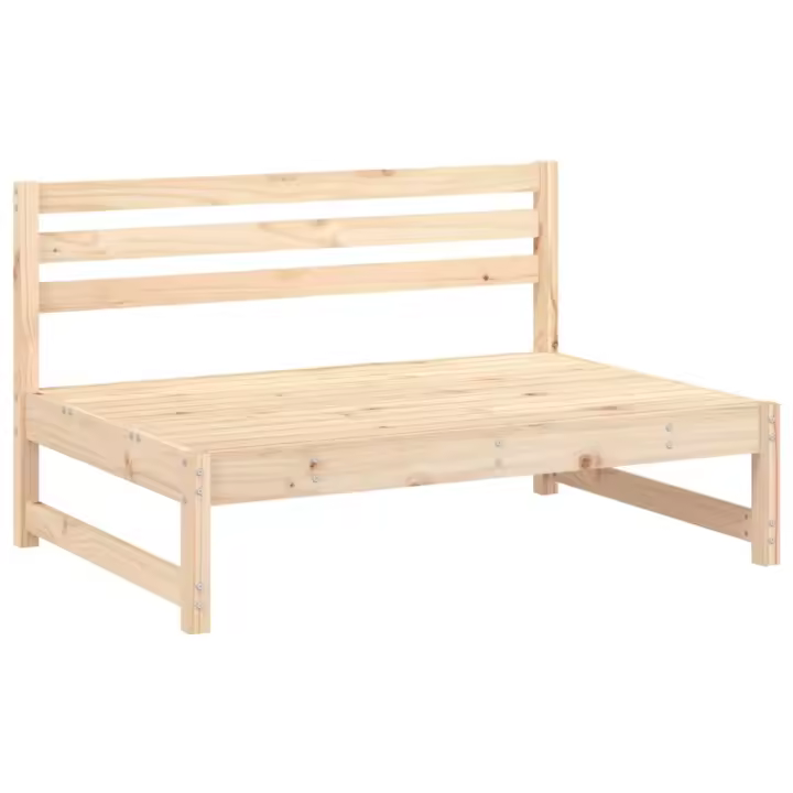 vidaXL Sofá central de jardín madera maciza de pino 120x80 cm Pino natural, Pino blanco, Pino gris Conjunto Terraza Muebles Jardín Exterior Juego de Muebles de jardín Mueble Jardín Exterior Muebles de Salon Exterior - 1