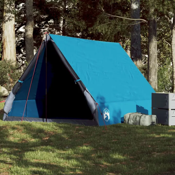 vidaXL Tienda de campaña marco en A para 2 personas impermeable azul - 1