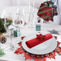 20PCS Alfombrillas De Navidad Con Forma De Copo De Nieve Para Restaurante Y Hotel Decoración De Mesa Ecológicas Redondas Para Hogar - details 7