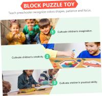 1 juego de bloques de construcción de rompecabezas, rompecabezas de formas de Tangram, rompecabezas de Tangram para adultos, bloques de patrones de Tangram, rompecabezas de Tangram, rompecabezas de madera coloridos - details 0