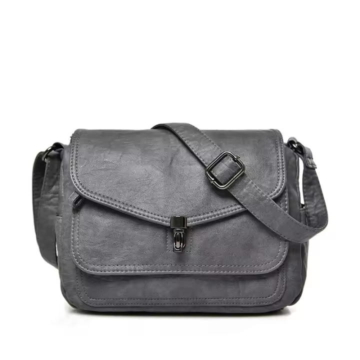 Bolso bandolera de piel de alta calidad con tres bolsos y gran capacidad, bolso de mensajero informal para mujer. - 1