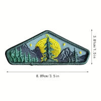 1PC Parche Bordado De Luna Y Montaña Para Amantes De La Naturaleza Regalo DIY Para Ropa Chaqueta Bolsa Sombrero Trucker Hat Parche De Hierro Unisex Material Poliéster - details 0