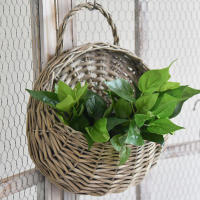 Cesta De Rotura Colgante Para Pared Hecha a Mano Con Vaso De Rattan Decoración De Jardín Y Balcón De Casa Maceta De Flores De Hilo Tejido - details 8