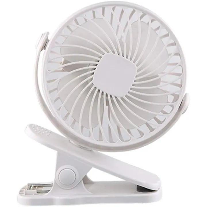 Mini ventilador con Clip USB para coche, dispositivo con batería recargable, rotación de 3 velocidades para el hogar y la Oficina - 1