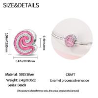 Nuevos 925 Plata Esterlina Charms Letras 26 Pigmentos Rosa Para Mujer Adecuado Para Pulseras Pandach Románticas Joyería DIY Regalo De Cumpleaños - details 11