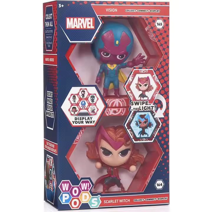 Set Figuras led WOW! POD Vision + Scarlet MarvelFigura  Coleccionable - Idea de Regalo- Mercancia Oficial - Juguetes para Niños y Adultos - Movies Fans - Muñeco para Coleccionistas y Exposición - 1