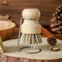Cepillo De Palma Leeseph Para Limpieza De Platos Y Ollas De Hierro Fundido Con Porta Cepillo De Acero Inoxidable Cepillo De Madera Para Cocina Ecológico Y Duradero - details 3