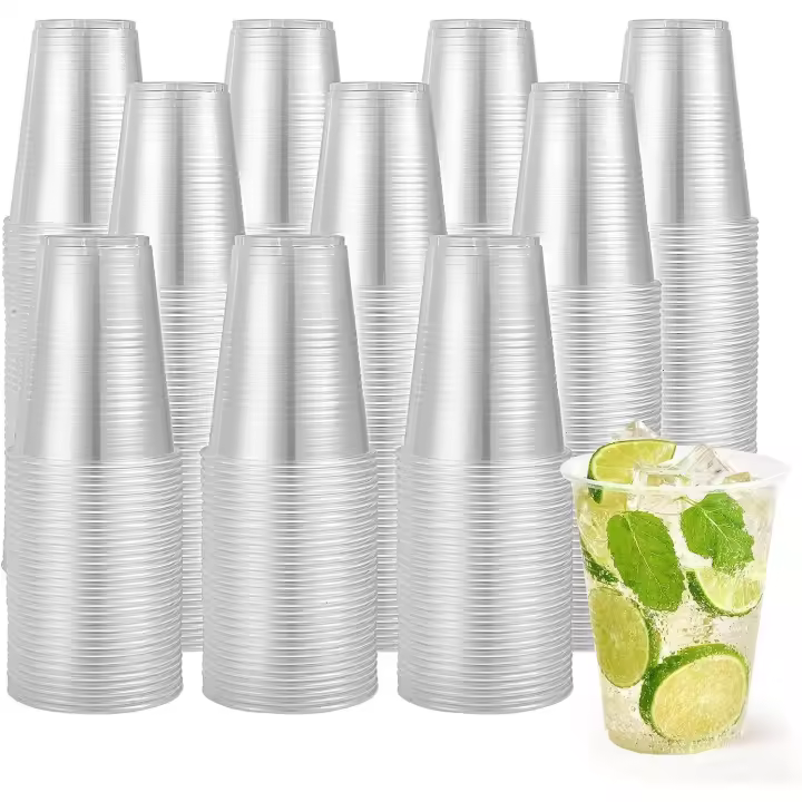 Maxi Products Packs 100/200/500/3000 Vasos Reutilizables de Plástico 220cc Transparente - Ideal para Fiestas y Eventos - Vasos Polipropileno Reciclables - 1