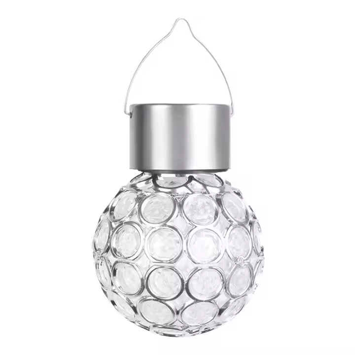 8 Pack Outdoor Hanging Solar Lights, Decorative Ball Lights, Waterproof Solar Lanterns for Garden, Sidewalk, Trees or Holiday Decorations (White) - 1
