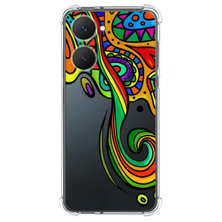 Funda Silicona Antigolpes para Vivo Y03 / Y28s 5G diseño Colores Dibujos - 1