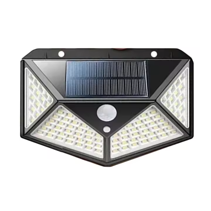 Luces solares para exteriores, 100LED, impermeables, Sensor de movimiento, 3 modos de iluminación - 1