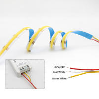 Tira De LED COB Flexible 12V 24V 608leds/m Dual Blanco WW CW NW 2700-6000K Dimmable Iluminación Lineal Decorativa Para Sala De Estar - details 5