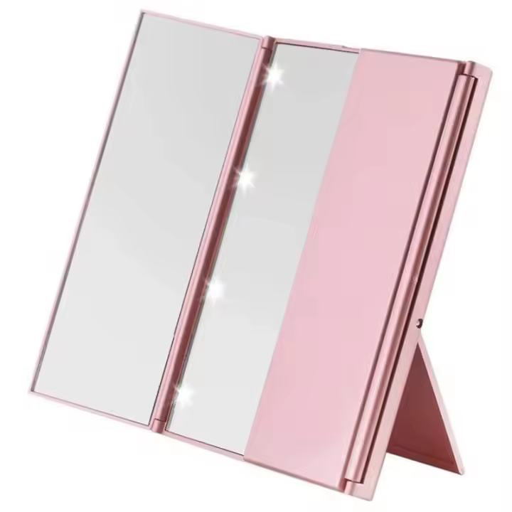 Espejo De Maquillaje Portátil Con Tres Lados LED Para Un Apariencia Perfecta Cualquier Lugar Ideal Para Viajes Y Ajustes Rápidos - 1