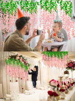 12pcs Guirnalda De Flores Artificiales De Wisteria Colgante Vinatera De Seda Para Decoración De Hogar Y Bodas Exterior - details 13