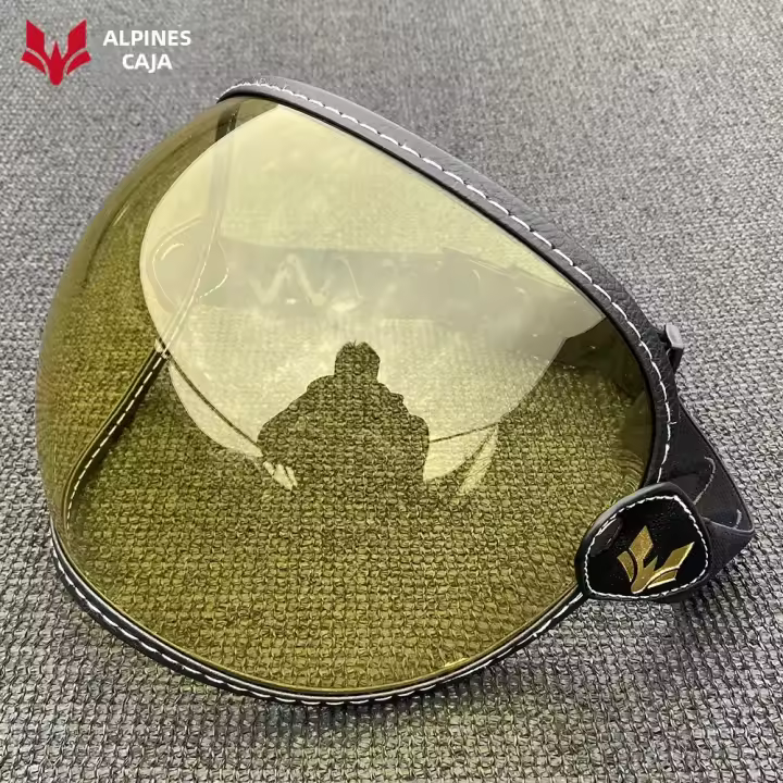 Visera Universal Para Casco Motocicleta 3/4 Pantalla Bulbosa Antigolpes Vintage Lente De Visera Windproof Para Motocicleta - 1