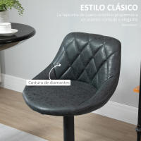 HOMCOM Conjunto de 2 Taburetes de Bar Giratorios con Altura Regulable Sillas Altas Modernas de Comedor con Base Redonda y Reposapiés 46x48x83-104 cm - details 5