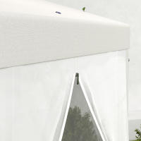 Carpa hexagonal para Fiesta de 4x4m with mosquitera, Carpa de Jardín de poliéster y metal para Fiesta de Jardín y eventos en Cream - details 4