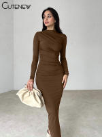 Vestido Largo Elegante Para Mujer NIBBER Con Cuello Redondo Y Patchwork Ajustado Para Noche Traje De Fiesta Vestidos - details 16
