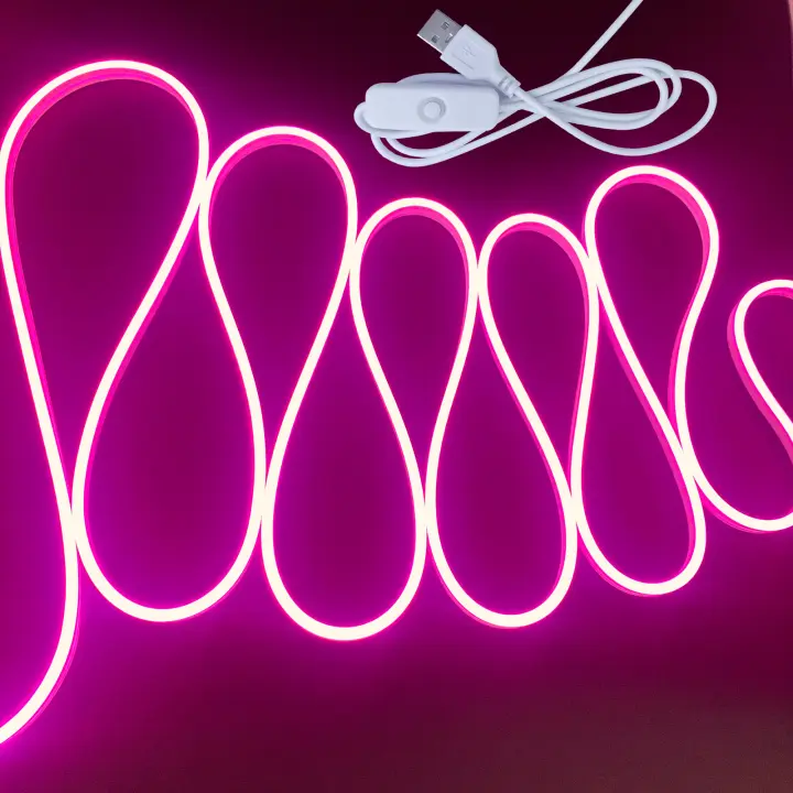Tira De Luz LED Rosa Flexible 100-500cm 5V Fuente De Alimentación De Bajo Voltaje USB Control De Iluminación Con 501 Botones Decoración Para Hogar Hoteles Restaurantes - 1