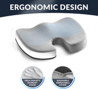 Cojín De Gel Antideslizante Y Memoria Para Oficina Y Coche Alivio De La Presión Coccyx Sillón Sedentario Removible Y Lavable - details 4