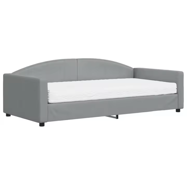 vidaXL Sofá cama con colchón tela gris claro 100x200 cm - 1