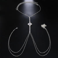 Collar De Cintura Multicapa Kpop Con Diamantes Acero Inoxidable Para Mujer Joyería Sexy De Cadena Corporal Estilo Trendy - details 2