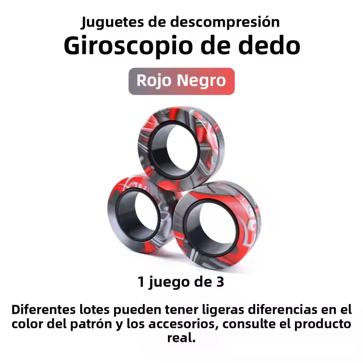 Juego De 3 Anillos Magnéticos Juguete Antiestrés Para Adultos Y Adolescentes Juego De Fidget Spinner Regalo Great Para Niños Y Adultos - 1