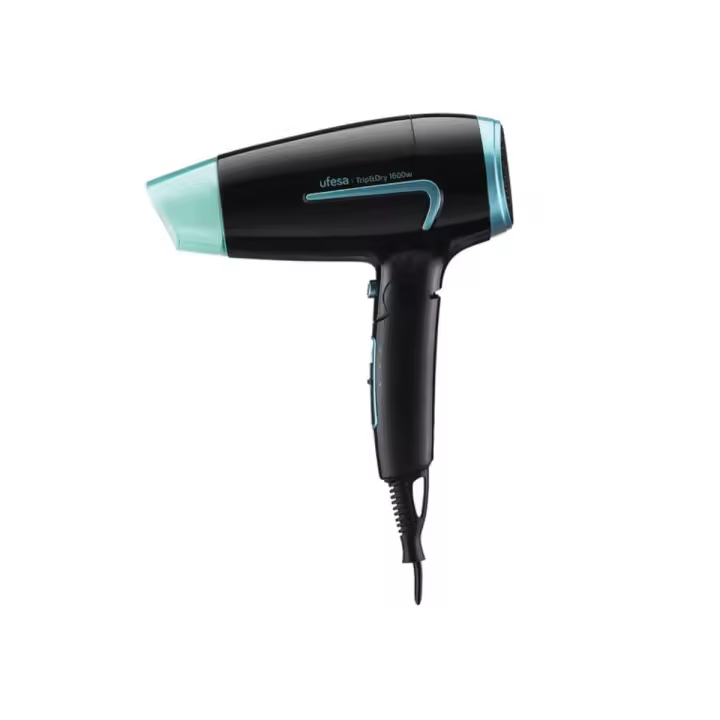 Secador de pelo Ufesa Trip&Dry 1600W plegable negro/azul - 1