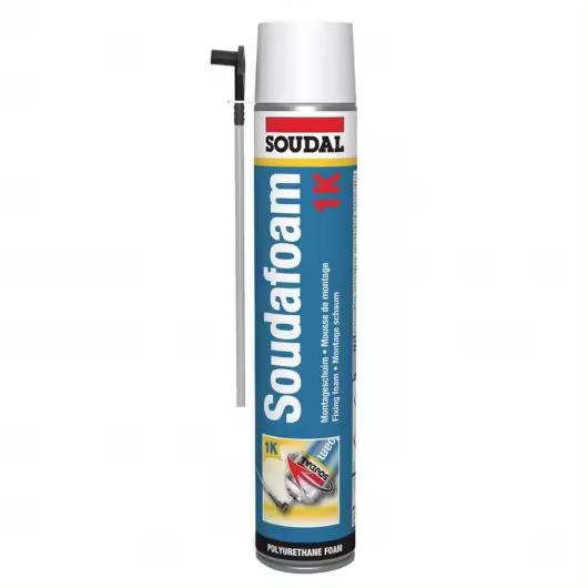 Soudal - Bote de Espuma de Poliuretano expansiva con Cánula y para Pistola de 750ml para sellado de juntas, relleno de huecos y montajes en general. - 1