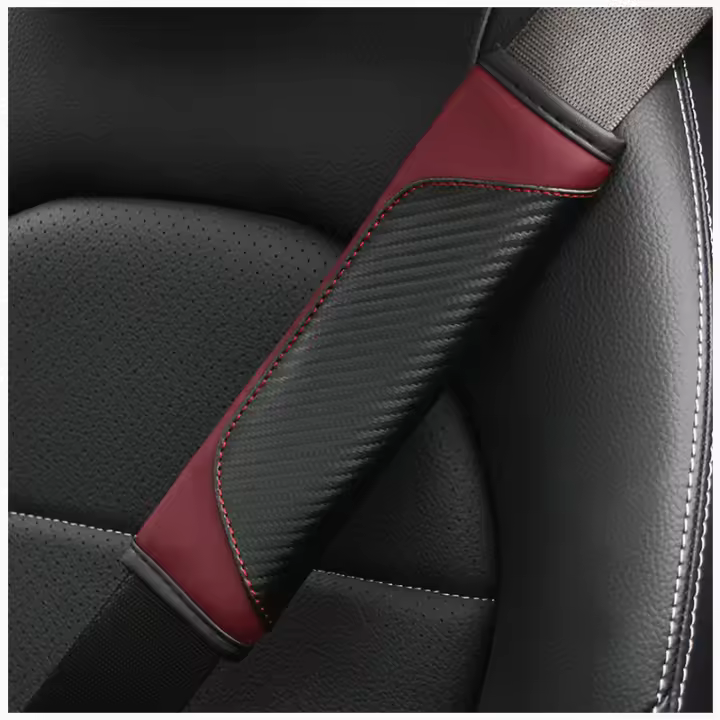 Cubiertas De Cinturón De Seguridad Para Coche En Fibra De Carbono PU Impermeables Para Adultos Jóvenes Y Niños Accesorios Interiores De Automóvil - 1