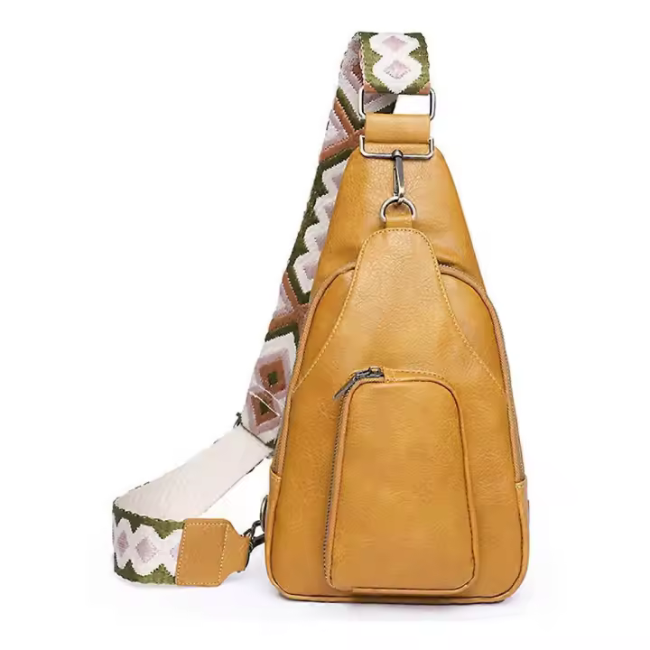 Bolso bandolera Bohemio para Mujer, Bandolera con Correa Ancha y Bolsillo en el pecho, para Exterior. - 1