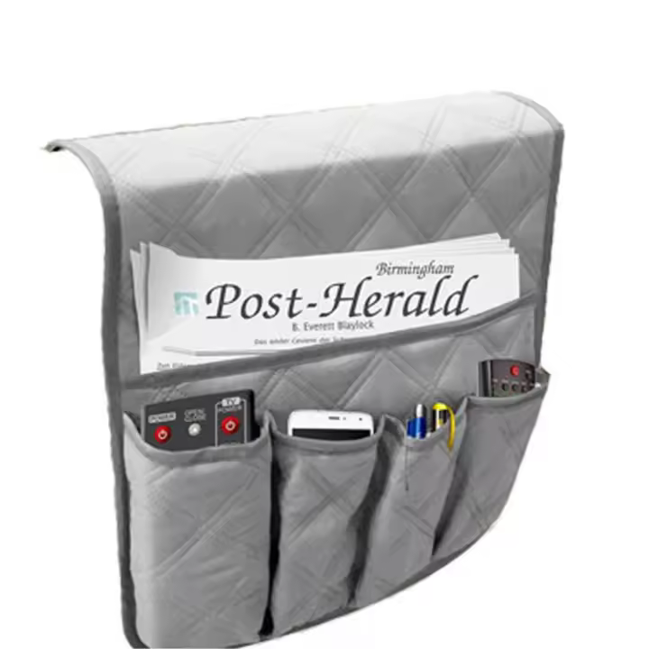 Organizador de Brazo para Sofá con Bolsillos-Porta Teléfono y Revistas-Almacenamiento para Sillón Reclinable-35X13 Pulgadas - 1