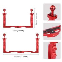 PULUZ Soporte De Aluminio Para Underwater Con Manillas Doble Para Cámara De Diversión Montaje Para Luz De Video Y Cámara De Inmersión - details 7